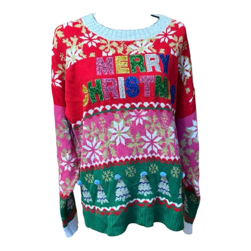 Holiday Time Red and Green Christmas Sweater
